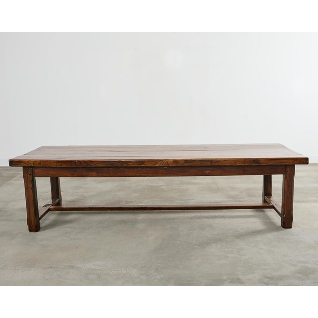 19th Century Country French Oak Farmhouse Trestle Table 9.5 Ft For Sale - Image 18 of 18