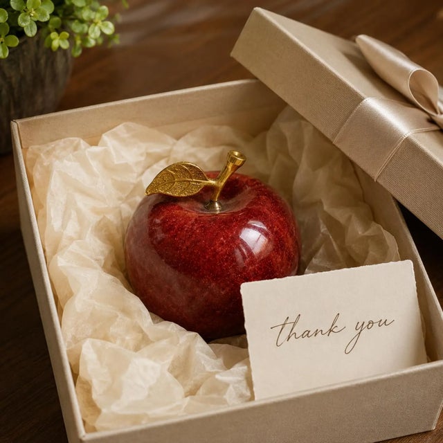 Afghan Red Onyx Apple Paperweight For Sale - Image 4 of 4