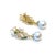 Bochic “Orient” Vintage Natural Emerald & Pearl Earrings Set 18K Gold & Silver For Sale - Image 4 of 5