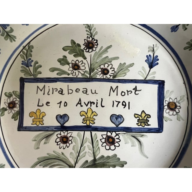 Ceramic 19th Century Hand Painted French Faience Commemoration Plate For Sale - Image 7 of 9
