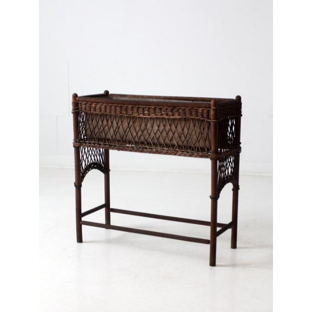 Antique Wicker Planter Stand For Sale - Image 12 of 12