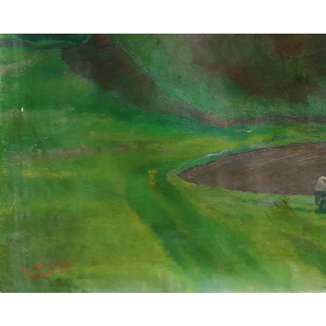 Socialist Realism Oil Painting, 1985 For Sale - Image 4 of 6