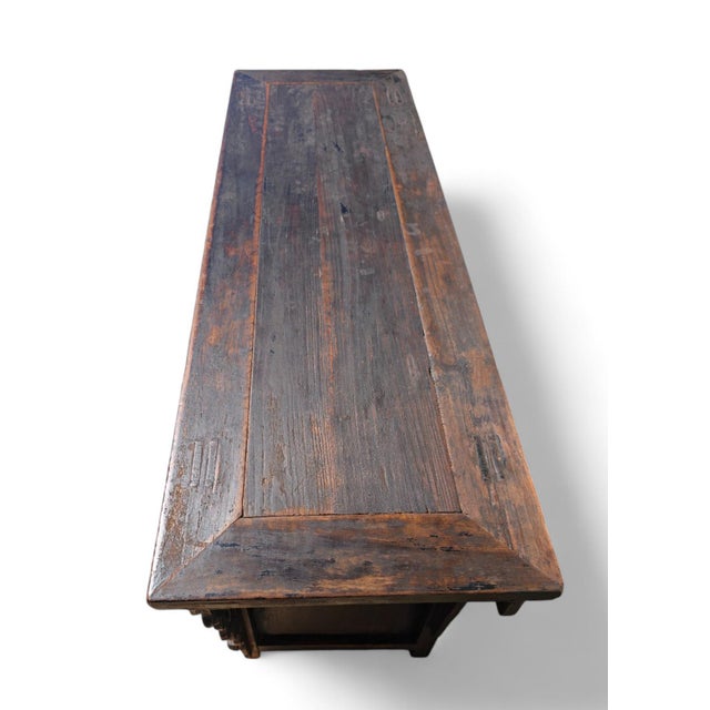 Wood Late 18th Century Antique Red Asian Sideboard For Sale - Image 7 of 9