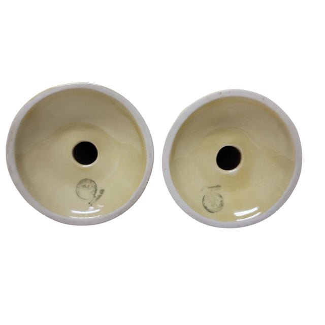 Vintage Bordallo Pinheiro Candlesticks Pair For Sale In Atlanta - Image 6 of 7