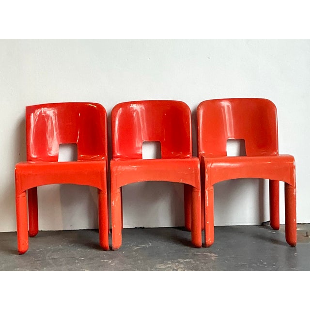 Vintage Joe Colombo Molded Resin Chairs - Set of Three For Sale - Image 11 of 12