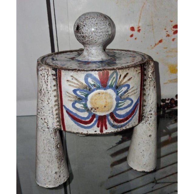 Ceramic Vintage Ceramic Tripod Covered Box, 1950s For Sale - Image 7 of 8