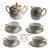 1950s Royal Sealy Japan 11pc Tea Set Hand Painted Floral Gold l.s. Katsushige - Set of 10 For Sale