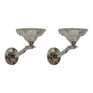 French Art Deco Wall Sconces by Boris Lacroix 1930s France - A Pair For Sale