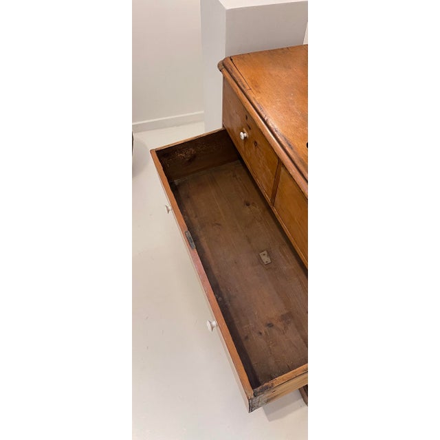 Brown Vintage Pine Chest of Drawers, Rustic Farmhouse Dresser For Sale - Image 8 of 9