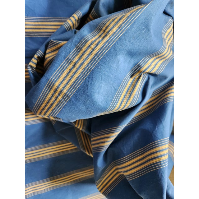 1900 - 1909 19th Century French Mattress Ticking Fabric Yardage 4 Yards For Sale - Image 5 of 6