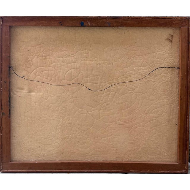 Mid-Century Modern Abstract Painting With Crackle Textures For Sale - Image 10 of 10