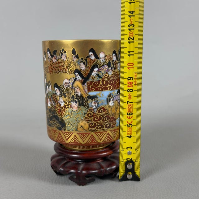 Antique Japanese Kutani Porcelain Tea Glass, 1900s For Sale - Image 11 of 12