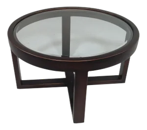 Modern Round Copper Finish Coffee Table
