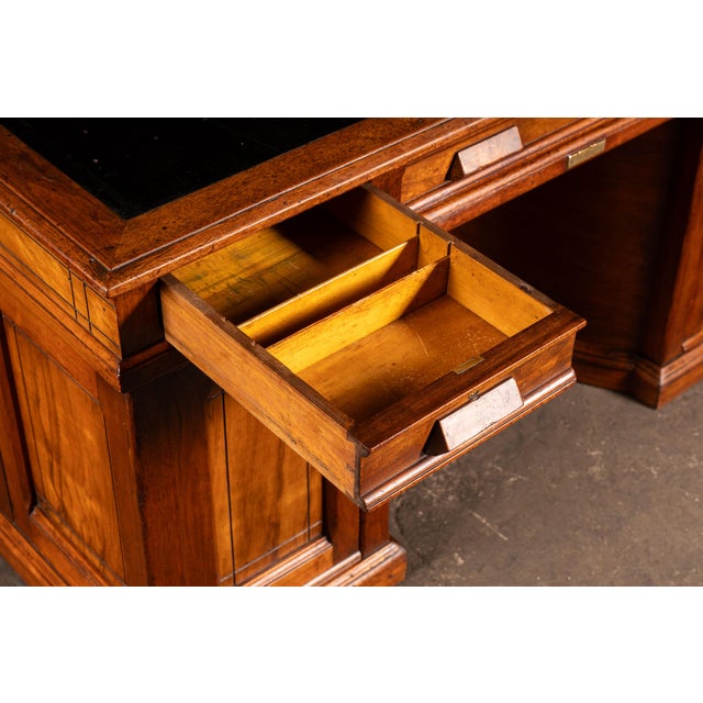 Antique Quarter-Sawn Oak Rotary Desk by Wooton For Sale - Image 10 of 15