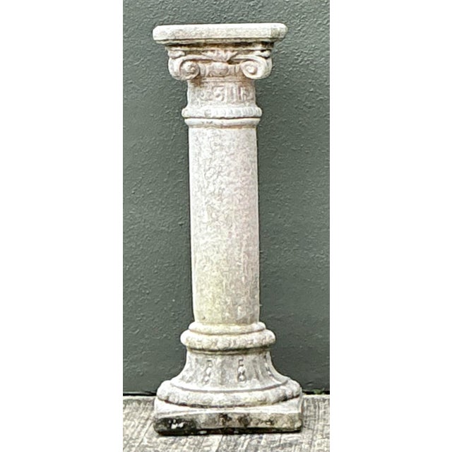 Vintage Cast Concrete Corinthian Column Pedestal For Sale - Image 12 of 12