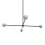 Globe 4 Chandelier, 39.25in Tall, Black, Modern, 3 Inches Glass Globes, by Research.Lighting, Modern, Minimal Hanging Light, Floor Model For Sale