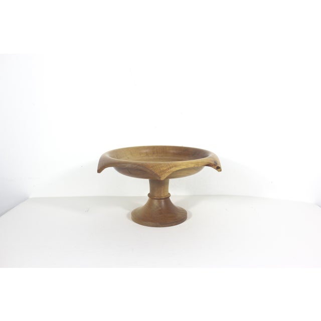 This is a beautiful handmade carved wood pedestal bowl with a handkerchief edge made from Quilted Curly Maple wood. This...