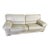 Vintage Roche Bobois Cream Leather Sofa For Sale