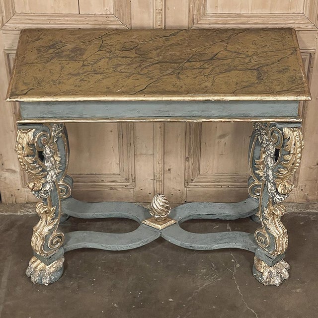 Early 19th Century Early 19th Century Italian Baroque Faux-Sienna Marble Console For Sale - Image 5 of 18