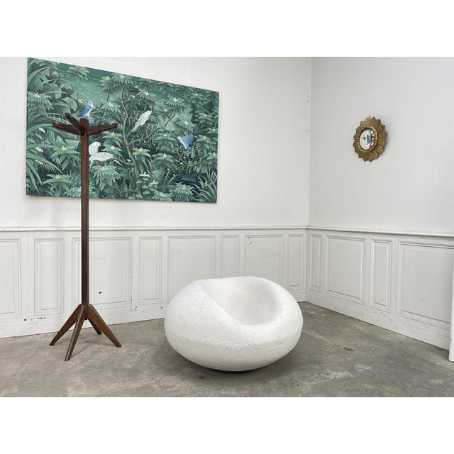 Textile Vintage White Ball Chair, 1970 For Sale - Image 7 of 8