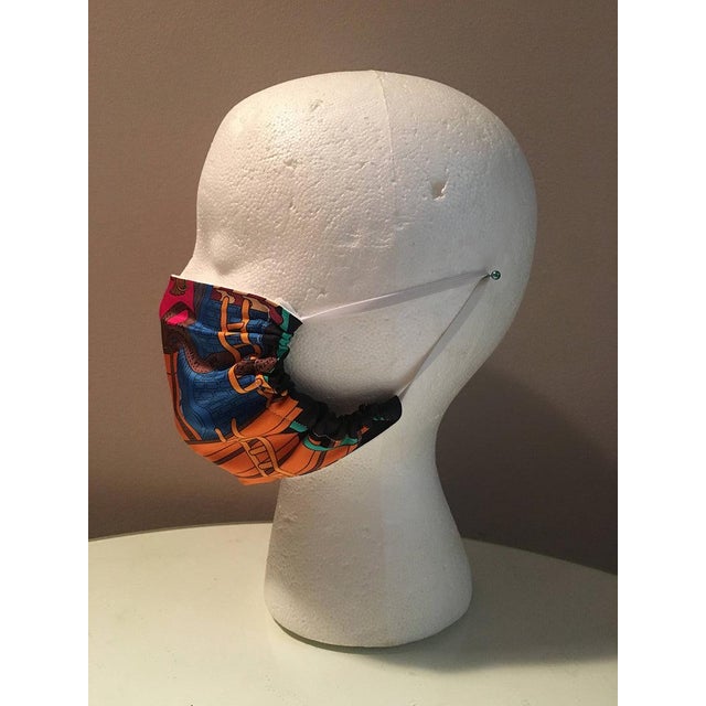 1960s Handmade Hermes La Maison Des Carres Silk Scarf Face Mask For Sale - Image 5 of 8