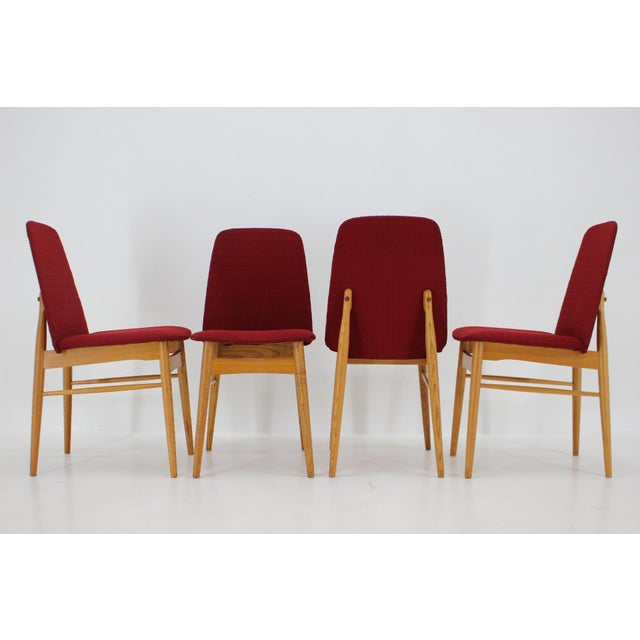 Elm Dining Chairs, Czechoslovakia, 1960s, Set of 4 For Sale - Image 4 of 15