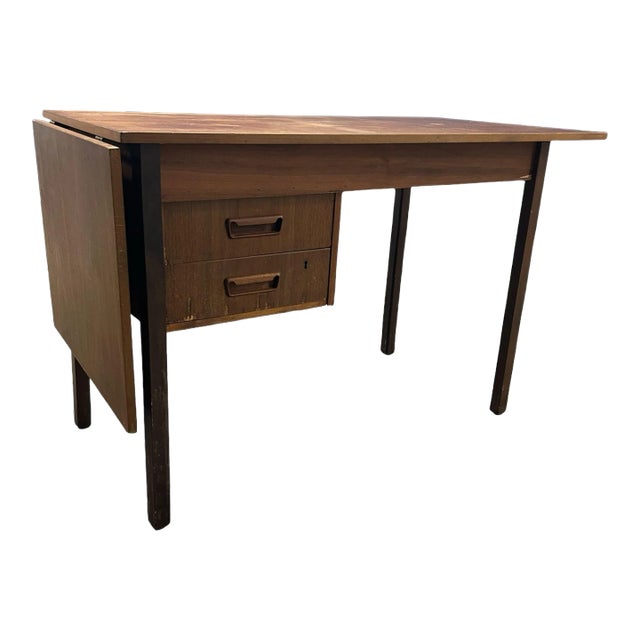 Vintage 1960’s Scandinavian Danish Modern Extendable Teak Wood Desk Attributed to Gunnar Nielsen Tibergaard For Sale