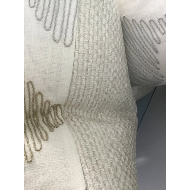 Modern Maxwell Fabrics Pair of Down and Feather Embroider Pillows For Sale - Image 3 of 5