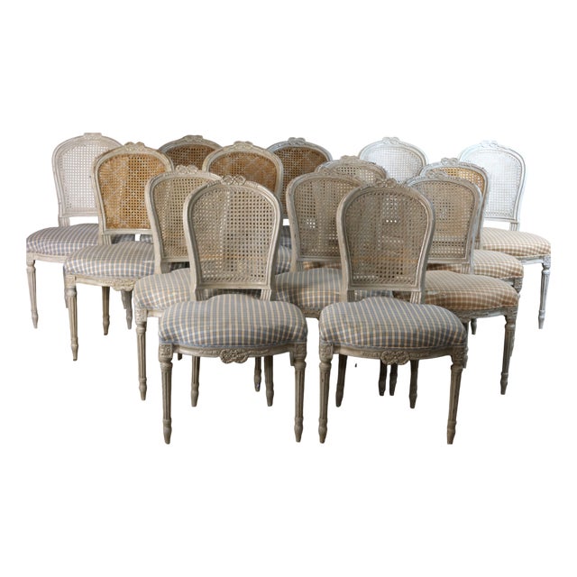 Louis XVI Style Chairs, 1970s, Set of 14 For Sale