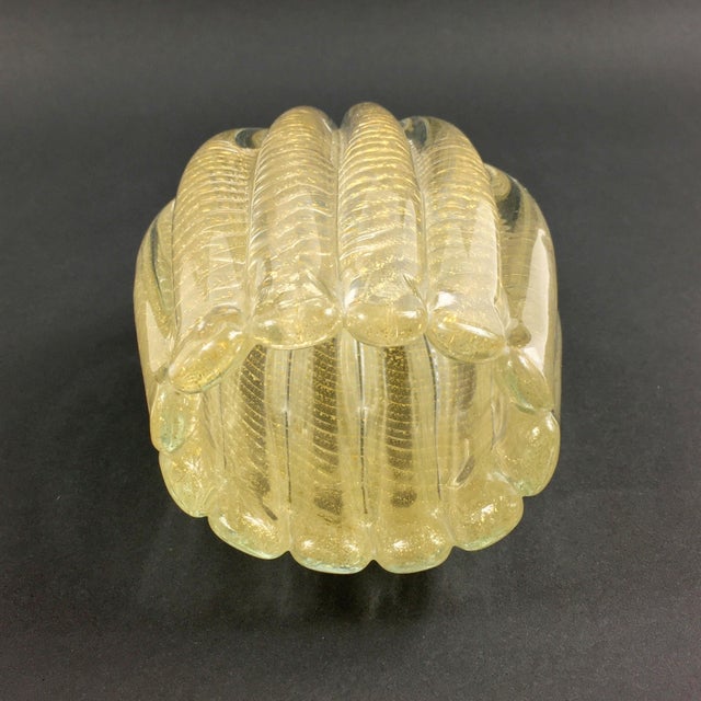 1950s Mid-Century Cordonato Doro Murano Glass Vase from Barovier & Toso, Italy, 1950s For Sale - Image 5 of 8