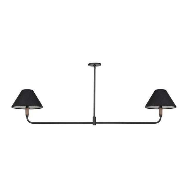 Black Four Hands Cullen Linear Double Pendant, Black For Sale - Image 8 of 8