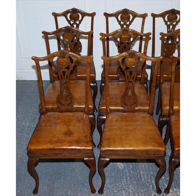 Scottish Victorian Dyed Leather Dining Chairs by John Taylor, Set of 12 For Sale - Image 4 of 18
