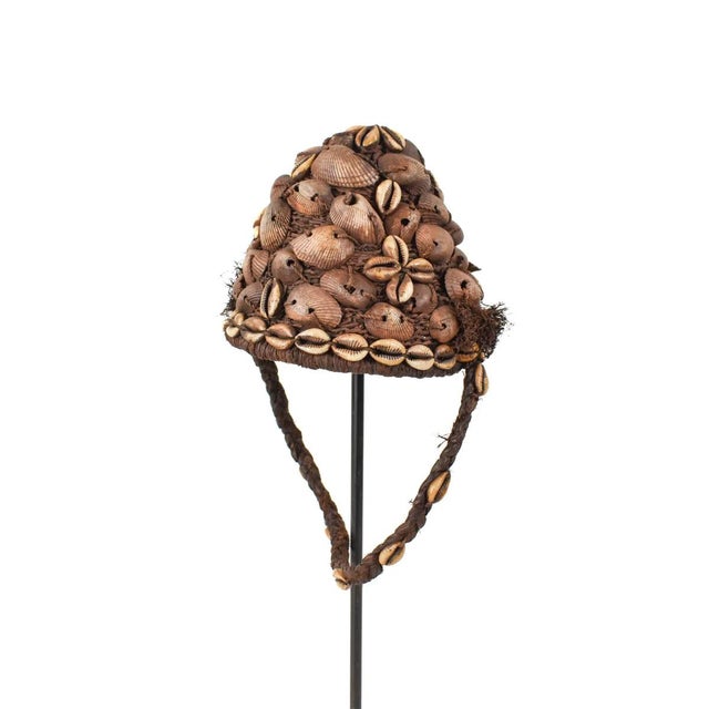 African Early 20th Century Lega Bwami Society Shell Hat For Sale - Image 3 of 8