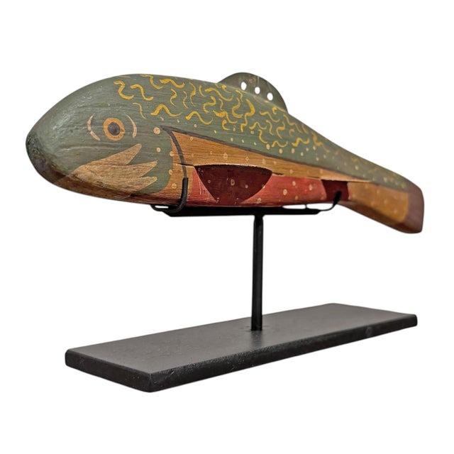 Collection of Five Vintage American Fishing Decoys on Custom Mounts For Sale - Image 13 of 15