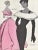 Mid-Century 1953 Haute Couture Givenchy, Balmain Fashion Print For Sale