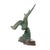 Large Art Deco sculpture, a seagull in flight, on a rounded red marble base. The sculpture is presumably made of spelter...