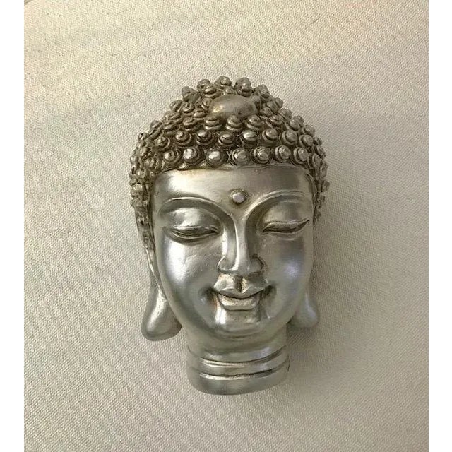Silver Color Buddha Head Chairish