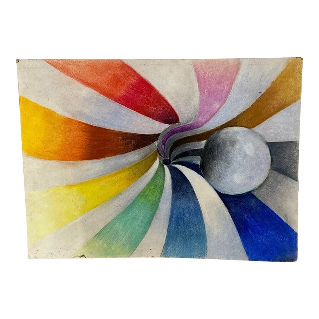 Rainbow Swirl & Ball Painting by Ernesto Bonilla For Sale