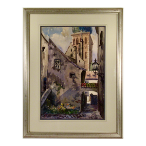 Janis Brekte Eastern Europe Cityscape 1963 Painting