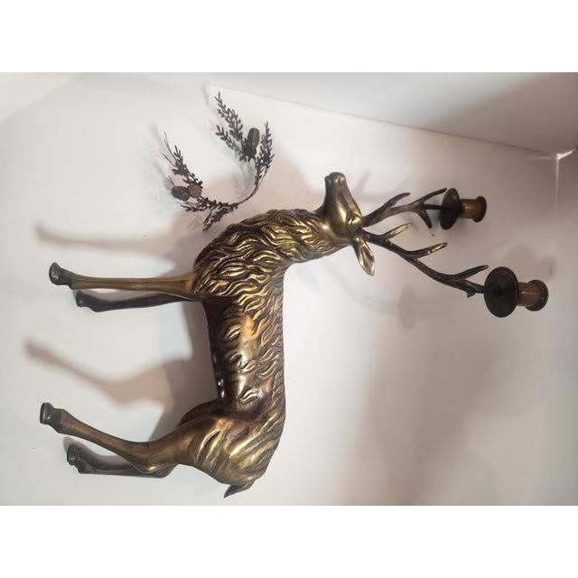 Beautiful Solid Brass Stag Candleabra For Sale In Seattle - Image 6 of 11