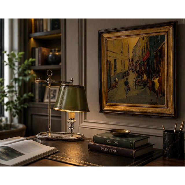 French Bouillotte Lamp in Silvered Metal, 1930s For Sale - Image 11 of 14