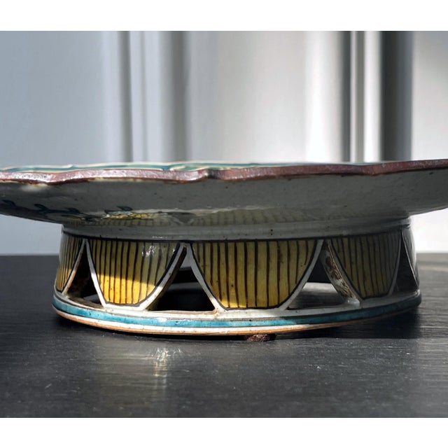 Illustration Antique Japanese Ceramic Ko-Kutani Revival Footed Dish For Sale - Image 3 of 18