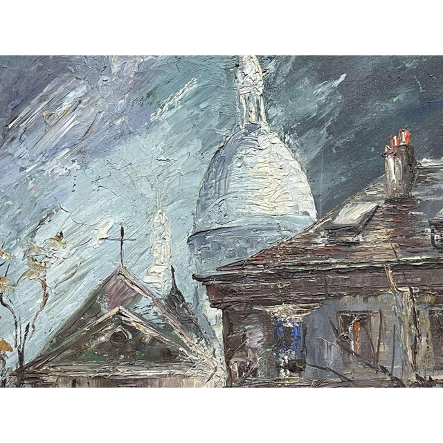 Oil on canvas by Benoît Gebelin (20th century) and dated 1965 depicting a district of Paris - H=80cm W=40cm.