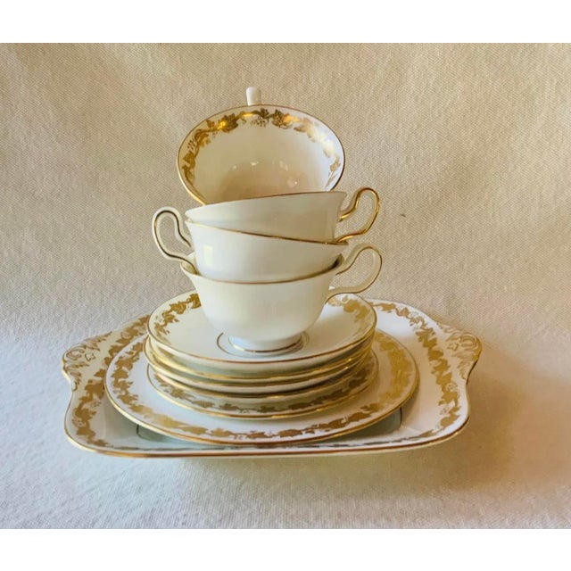 Ceramic 1950s Wedgwood Whitehall Gold Ivy Bone China Tea Set, 10-Piece For Sale - Image 7 of 18