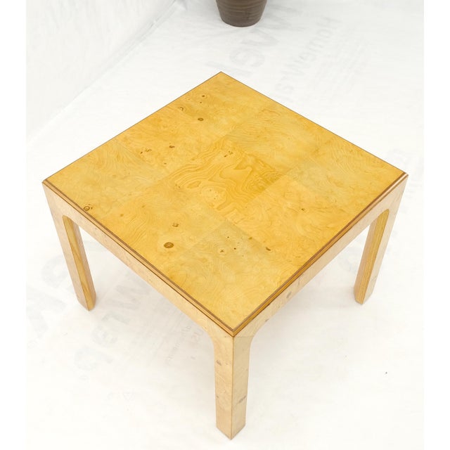 Burl wood henredon square game card small dining table mint!