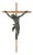 Antique Realistic Wooden Crucifix, France, 1850 For Sale