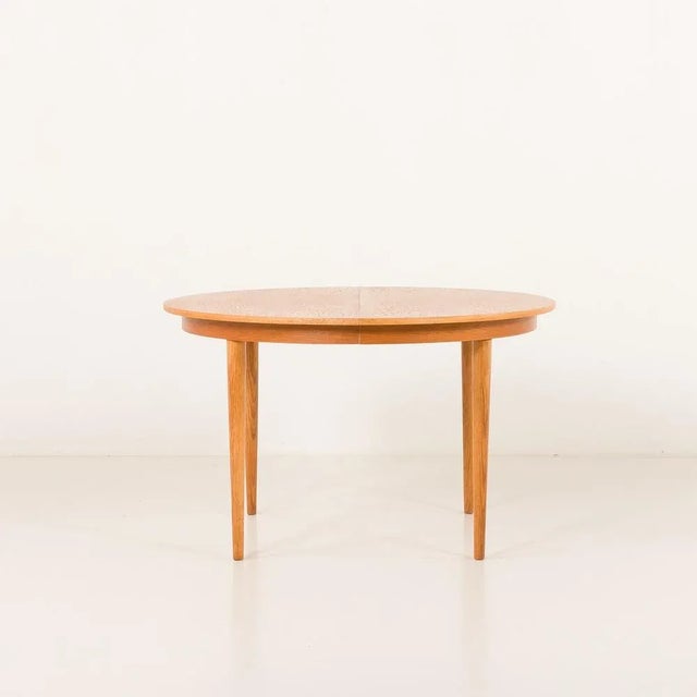 1960s Mid-Century Danish Round Oak Table, 1960s For Sale - Image 5 of 12