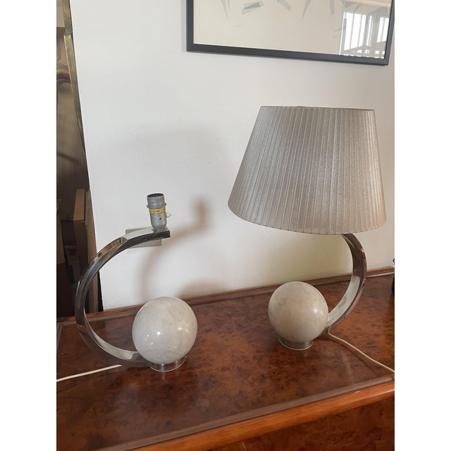 Silver Mid-Century Modern Table Lamps by Flli Banci Firenze, 1970s, Set of 2 For Sale - Image 8 of 10
