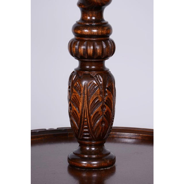 Art Deco Floor Lamp in Oak & Textile, Czech, 1920s For Sale - Image 10 of 15