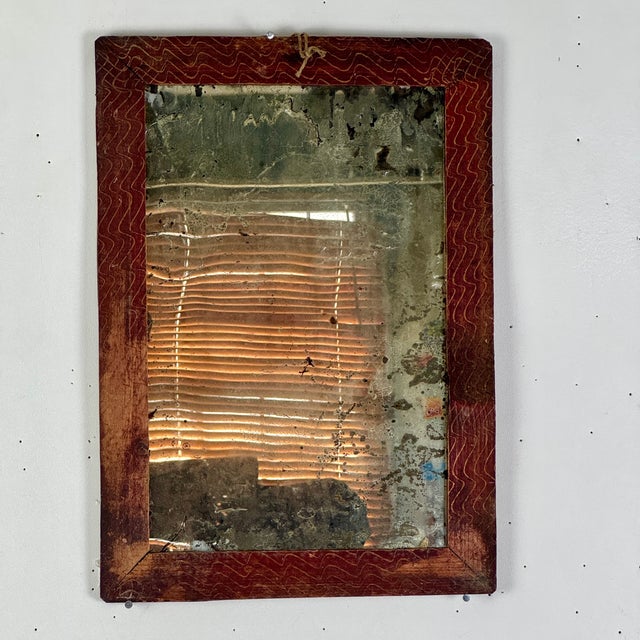 One of a few early 19th Century distressed mirrors we have in stock. Each one is unique in frame and mirror state. They...